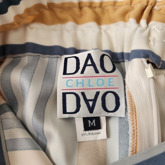 Chloe Dao Blue Striped Pleated Wide Leg Kira Pants Trouser Contemporary Designer - Picture 11 of 11